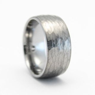 Hammered Tungsten Ring, Silver Tungsten Wedding Band, Hammered Wedding Band, Silver Hammered Wedding Ring, Silver Wedding Ring