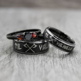 Vikings Rings, Vikings Runes Wedding Bands, Runes Wedding Rings, Couple Rings, Nordic Runes Ring, Vikings Wedding