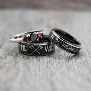 Vikings Rings, Vikings Runes Wedding Bands, Runes Wedding Rings, Couple Rings, Nordic Runes Ring, Vikings Wedding