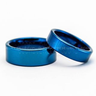 2 Piece Couple Set Blue Tungsten Rings, Blue Wedding Rings, Blue Wedding Bands, Blue Tungsten Bands, Blue Rings, Couple Ring Set, Couple Wedding Ring Set