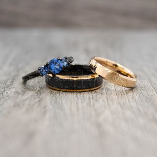 Rose Gold Wedding Rings, Couple Rings, Rose Gold Wedding Bands, Couple Wedding Ring, Matching Couple Rings