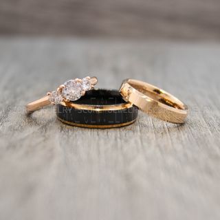 Rose Gold Wedding Rings, Couple Rings, Rose Gold Wedding Bands, Couple Wedding Ring, Matching Couple Rings