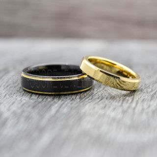 Yellow Gold Wedding Rings, Couple Rings, Yellow Gold Wedding Bands, Couple Wedding Ring, Matching Couple Rings