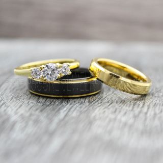 Yellow Gold Wedding Rings, Couple Rings, Yellow Gold Wedding Bands, Couple Wedding Ring, Matching Couple Rings