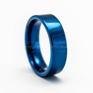 Classic 6mm Blue Tungsten Ring, Blue Tungsten Wedding Band, Blue Wedding Band, Blue Wedding Ring, Blue Tungsten Wedding Ring