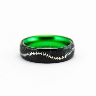 Baseball Ring, Baseball Stitch Pattern Wedding Band, Black Wedding Band, Black Tungsten Ring, Baseball Wedding Band, Baseball Jewelry