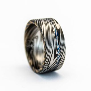Damascus Steel Ring, Black Tungsten Ring, Black Tungsten Band, Damascus Steel Pattern Laser Engraved Tungsten Wedding Ring, Damascus Steel Wedding Band