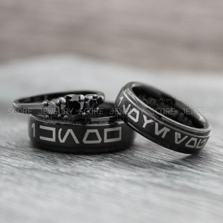 Aurebesh Rings, Aurebesh Wedding Bands, Aurebesh Wedding Rings, Couple Rings, I Love You I Know Rings