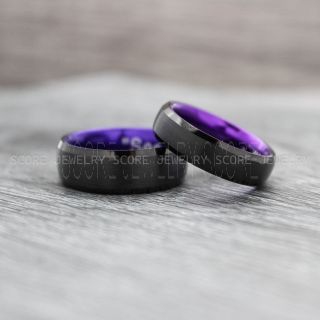 Black Wedding Rings, Couple Rings, Black Wedding Bands, Couple Wedding Ring, Matching Couple Rings, Purple Rings