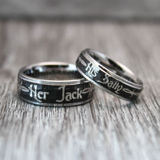 Simply Meant To Be... Rings, Jack and Sally Rings, Jack and Sally Jewelry, Jack and Sally Wedding Bands, Black Tungsten Rings, Black Tungsten Wedding Bands, Jack and Sally Wedding Rings