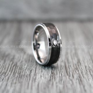 Nautical Rings, Ship Wheel Rings, Anchor Rings, Black Hammered Wedding Bands, Black Hammered Tungsten Bands, Black Wedding Rings, Black Tungsten Wedding Rings