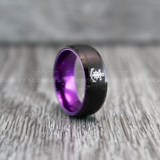 Nautical Ring, Ship Wheel Ring, Anchor Ring, Anchor Wedding Ring, Black Wedding Band, Black Tungsten Wedding Band, Black Wedding Ring, Black Tungsten Wedding Ring