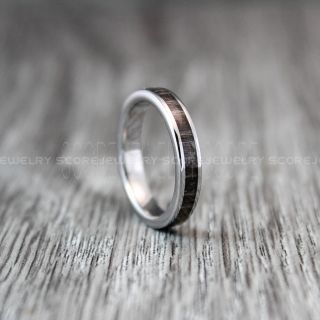 Wood Ring, Zebrawood Ring, Zebrawood Wedding Band, 4mm Silver Tungsten Band Zebrawood  Wood Inlay, Zebrawood Wood Tungsten Wedding Ring