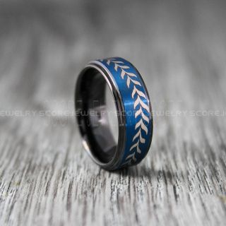 Baseball Ring, Baseball Stitch Pattern Ring, Black Tungsten Ring, Black Ring, Black Wedding Band, Black Wedding Ring, Baseball Stitch Ring, Black Wedding Band