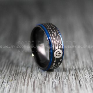 Circuit Ring, Circuit Board Ring, Black Tungsten Ring, Black Ring, Black Tungsten Wedding Band, Geek Ring, Geek Jewelry, Black Wedding Ring