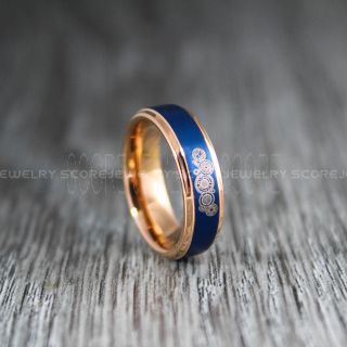 Doctor Who Ring, Gallifreyan Ring Doctor Who Jewelry, Doctor Who Wedding Band, Doctor Who Wedding Ring, 6mm Rose Gold Tungsten Ring