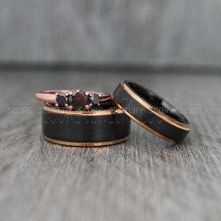 Black Wedding Rings, Couple Rings, Black Wedding Bands, Couple Wedding Ring, Matching Couple Rings