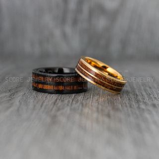 Wood Rings, Wood Wedding Rings, Wood Wedding Bands, Black Tungsten Rings, Wood Jewelry
