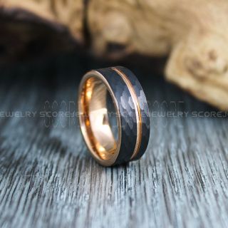 Hammered Tungsten Ring, Black Tungsten Wedding Band, Hammered Wedding Band, Black Hammered Wedding Ring, Black Wedding Ring