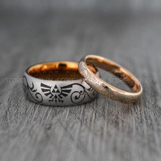 Zelda Ring, Couple Ring, Gamer Ring, Gamer Wedding Ring, Legend of Zelda Ring, Triforce Ring, Zelda Wedding Ring, Zelda Wedding Band, Zelda Triforce Ring