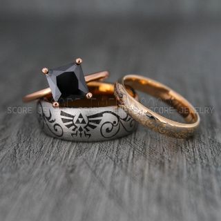 Zelda Ring, Couple Ring, Gamer Ring, Gamer Wedding Ring, Legend of Zelda Ring, Triforce Ring, Zelda Wedding Ring, Zelda Wedding Band, Zelda Triforce Ring
