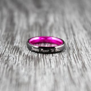 Simply Meant To Be Ring, Jack and Sally Ring, Jack and Sally Wedding Band, Black Tungsten Ring, Black Tungsten Wedding Band, Jack and Sally Wedding Ring