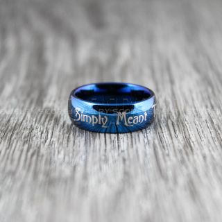 Simply Meant To Be Ring, Jack and Sally Ring, Jack and Sally Wedding Band, Blue Tungsten Ring, Blue Tungsten Wedding Band, Jack and Sally Wedding Ring