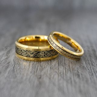 Vikings Rings, Dragon Rings, Dragon Scroll Rings, Vikings Wedding Bands, Gold Wedding Bands 