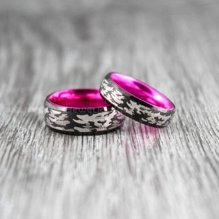 Military Ring, Camo Rings, Camouflage Rings, 2 Piece Couple Set American Flag Wedding Bands, Black Tungsten Rings, Black Wedding Bands, Black Tungsten Bands, Army Rings