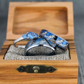 Ocean Wave Ring, Wave Ring, Beach Ring, Beach Jewelry, Ocean Wave Wedding Rings, Blue Wedding Rings, Couple Rings, Blue Wedding Bands, Couple Wedding Ring, Matching Couple Rings