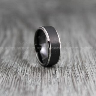 Black Tungsten Ring, 8mm Black Tungsten Wedding Band, Black Wedding Ring, Black Tungsten Ring