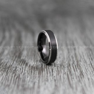 Black Tungsten Ring, 6mm Black Tungsten Wedding Band, Black Wedding Ring, Black Tungsten Ring