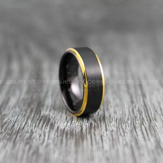Black Tungsten Ring, 8mm Black Tungsten Wedding Band, Black Wedding Ring, Black Tungsten Ring