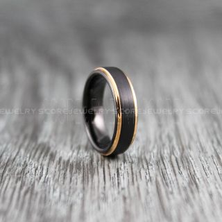 Black Tungsten Ring, 6mm Black Tungsten Wedding Band, Black Wedding Ring, Black Tungsten Ring
