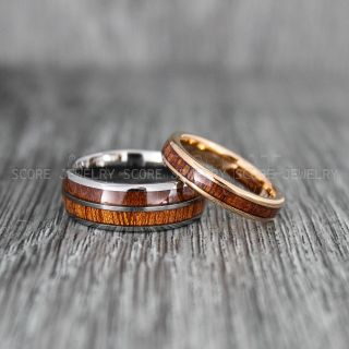 Wood Rings, Wood Wedding Rings, Wood Wedding Bands, Black Tungsten Rings, Wood Jewelry