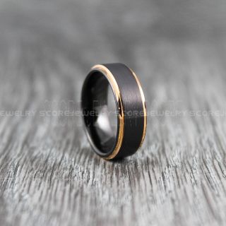 Black Tungsten Ring, 8mm Black Tungsten Wedding Band, Black Wedding Ring, Black Tungsten Ring