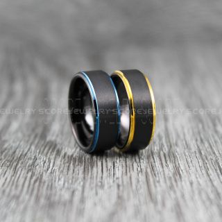 Black Tungsten Rings, 8mm Black Tungsten Wedding Bands, Black Wedding Rings, Black Tungsten Rings