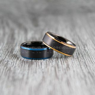 Black Tungsten Rings, 8mm Black Tungsten Wedding Bands, Black Wedding Rings, Black Tungsten Rings