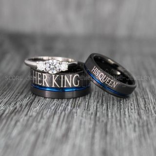 King and Queen Rings, King and Queen Wedding Rings, Couple Rings, Couple Wedding Bands