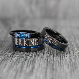 King and Queen Rings, King and Queen Wedding Rings, Couple Rings, Couple Wedding Bands