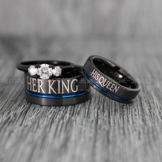 King and Queen Rings, King and Queen Wedding Rings, Couple Rings, Couple Wedding Bands