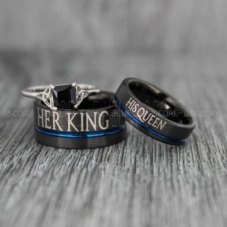 King and Queen Rings, King and Queen Wedding Rings, Couple Rings, Couple Wedding Bands