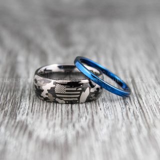 American Flag Ring, Camo Ring, Military Ring, Black Tungsten Rings, Black Tungsten Wedding Bands, Black Wedding Rings, Black Tungsten Rings