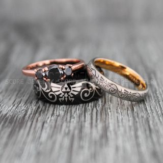 Zelda Ring, Couple Ring, Gamer Ring, Gamer Wedding Ring, Legend of Zelda Ring, Triforce Ring, Zelda Wedding Ring, Zelda Wedding Band, Zelda Triforce Ring