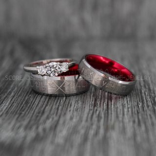 Til Valhalla Rings, Viking Rings, Runes Rings, 3 Piece Couple Set Nordic Rings, Norsemen Rings, Nordic Runes Rings, Silver Tungsten Bands