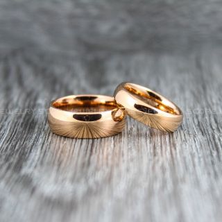 Rose Gold Wedding Bands, Rose Gold Tungsten Rings, Rose Gold Tungsten Wedding Bands