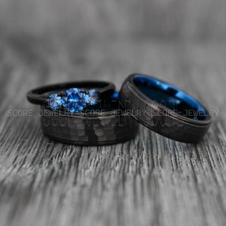 Hammered Rings, Hammered Wedding Rings, Couple Rings, Hammered Wedding Band, Black Wedding Ring, Black Wedding Band