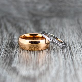 Rose Gold Wedding Bands, Rose Gold Tungsten Rings, Rose Gold Tungsten Wedding Bands