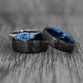 Hammered Rings, Hammered Wedding Rings, Couple Rings, Hammered Wedding Band, Black Wedding Ring, Black Wedding Band