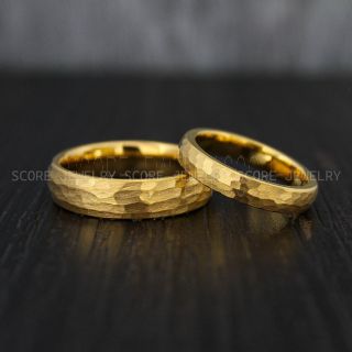 Hammered Rings, Couple Wedding Rings, Yellow Gold Wedding Bands, Yellow Gold Wedding Rings, Yellow  Gold Wedding Rings, Yellow Gold Couple Wedding Band